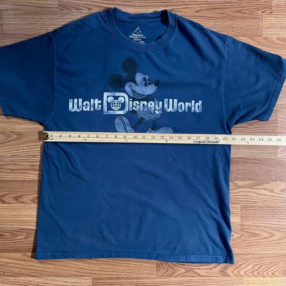 Walt Disney World Mickey T-Shirt L | Vintage Style Blue Graphic Tee Disney WDW - Picture 4 of 5